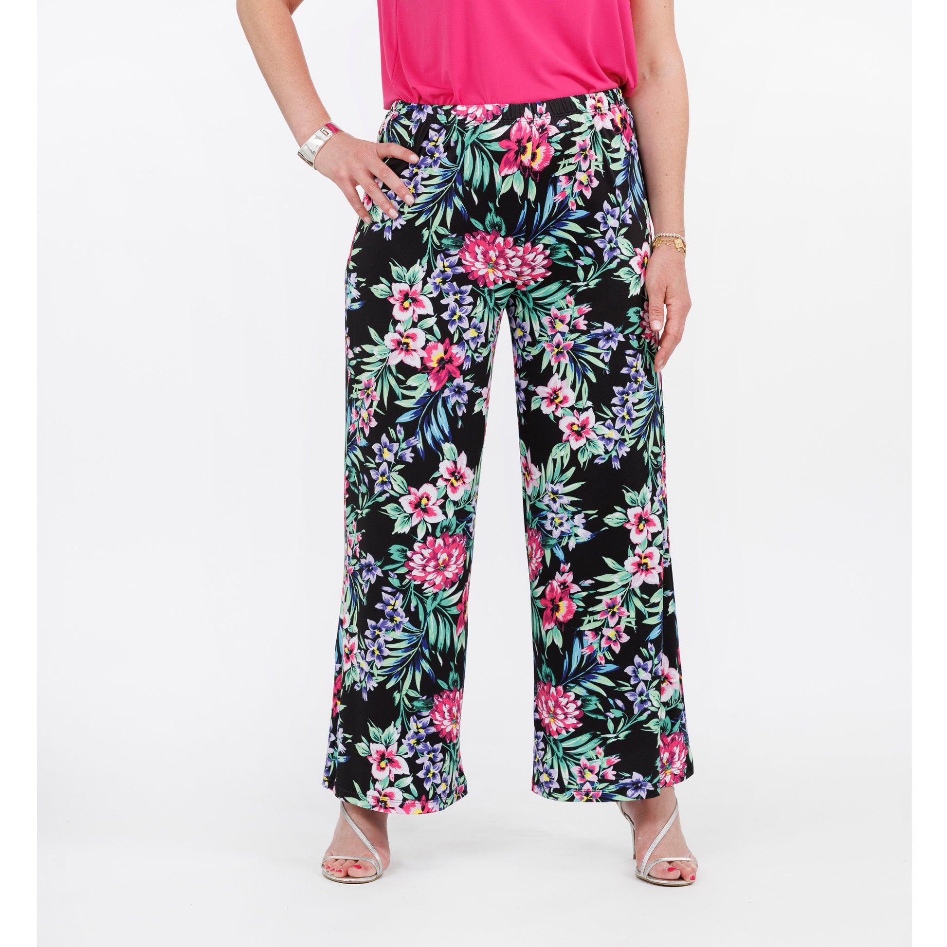 Slinky® Brand Jersey Knit Printed Palazzo Pant