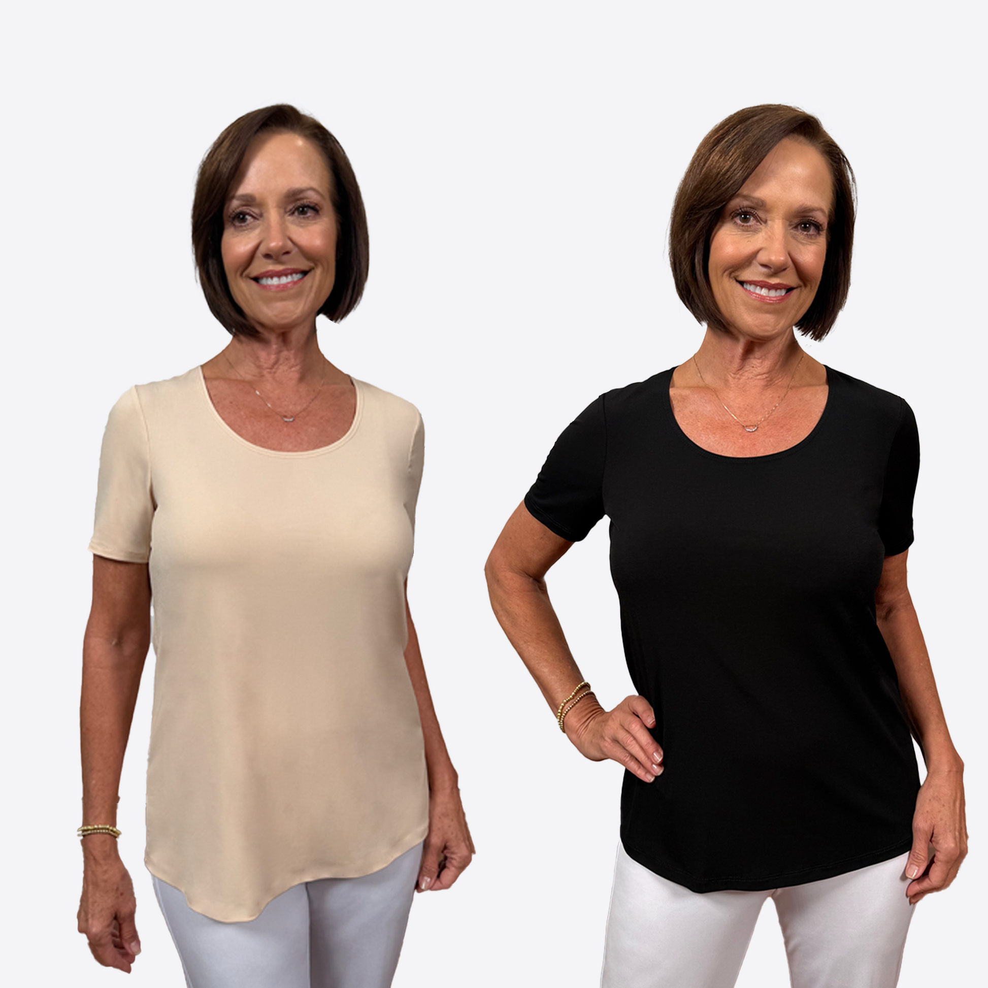 Slinky® Brand Jersey Knit 2-Pack Short Sleeve Tee Shirts