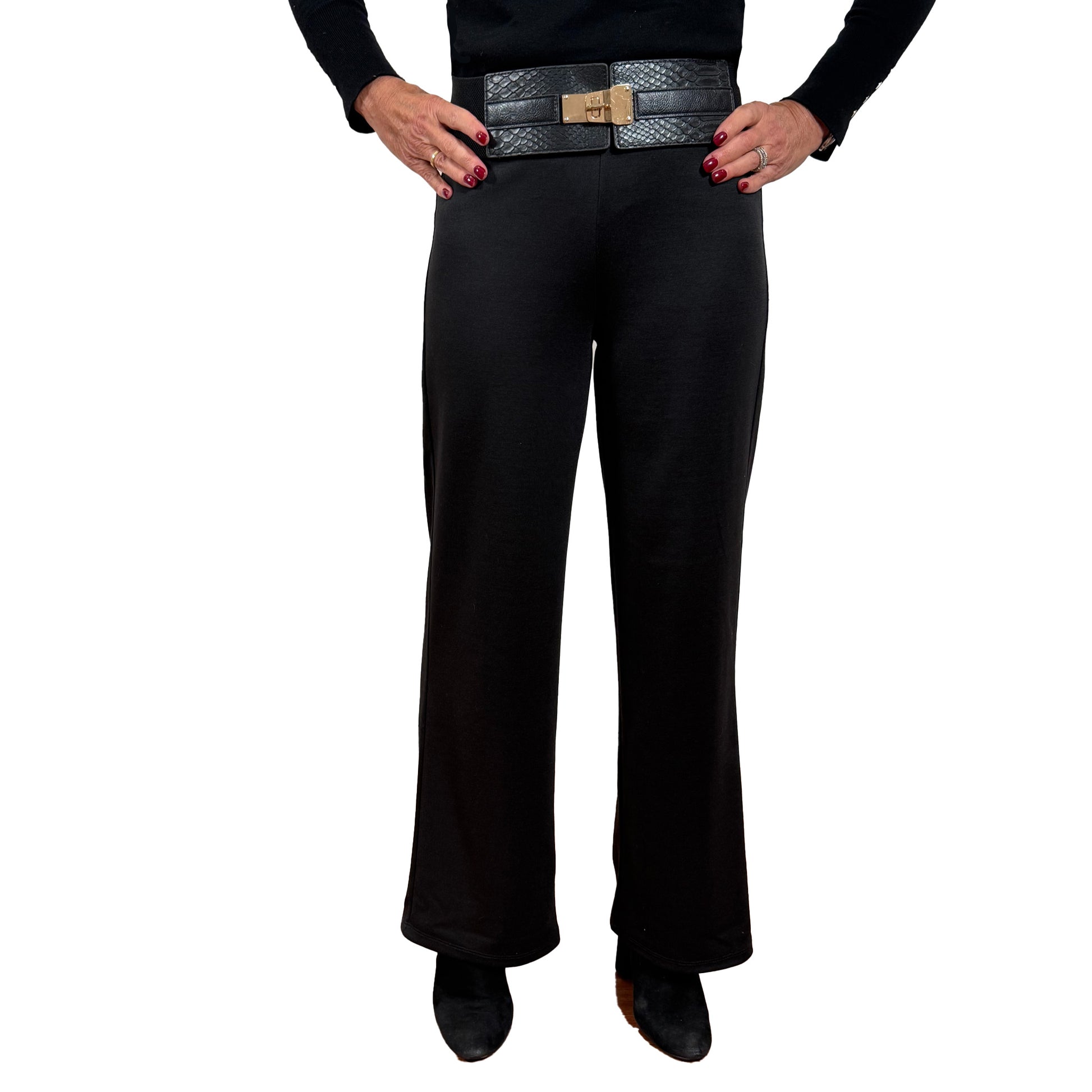 Slinky® Brand Ponte Palazzo Pant With Elastic Waist