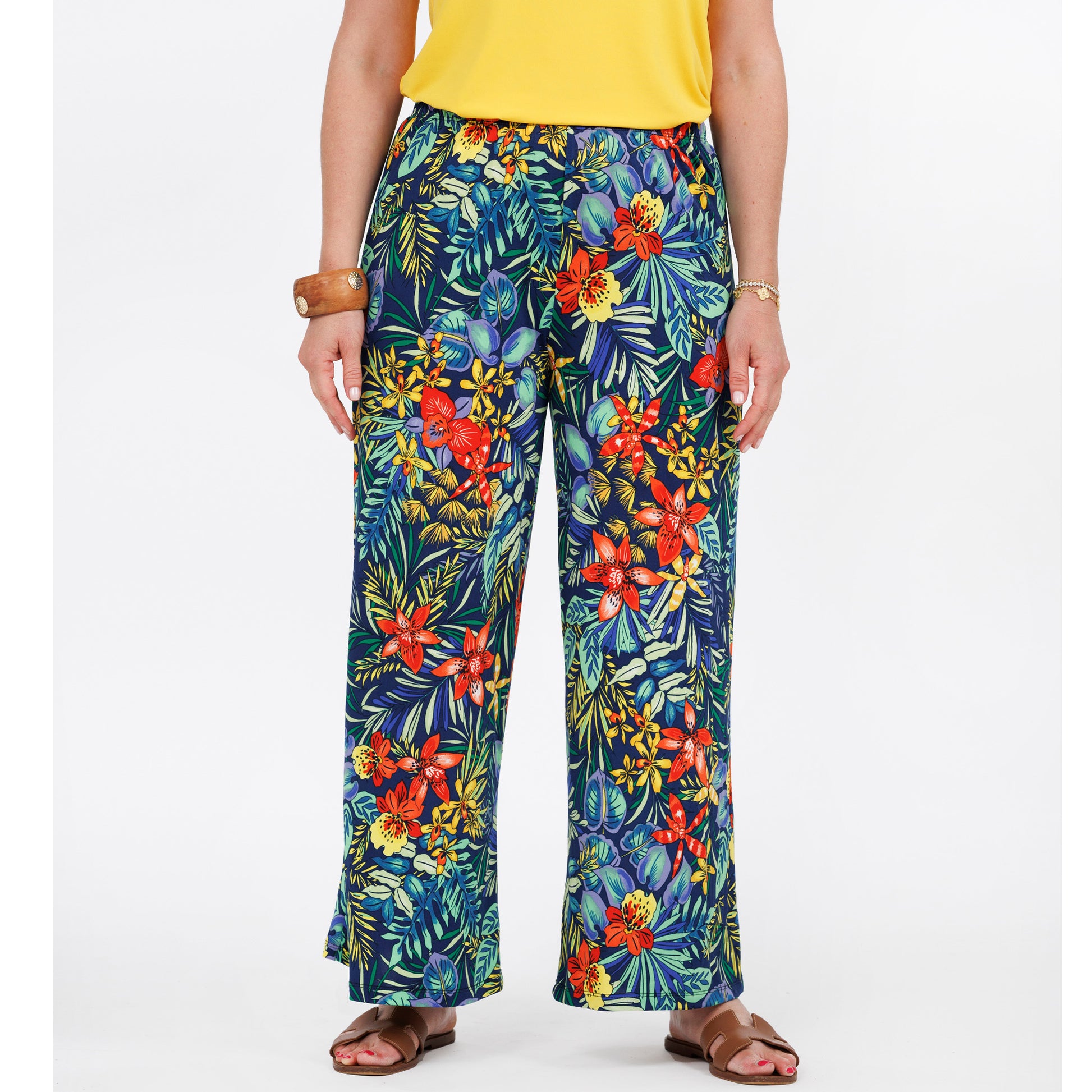 Slinky® Brand Jersey Knit Printed Palazzo Pant
