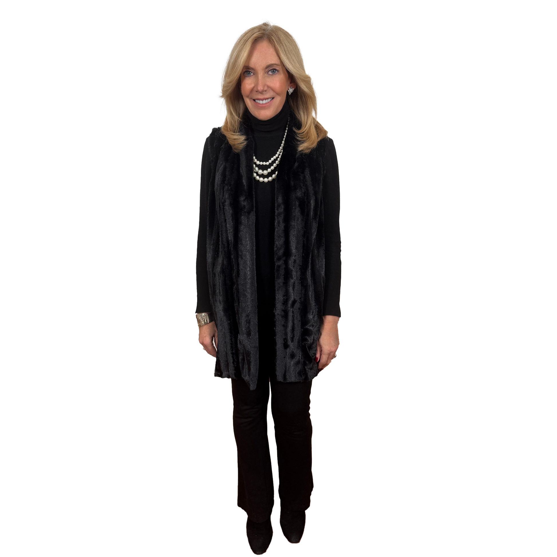 Slinky® Brand Mink Faux Fur Sleeveless Vest