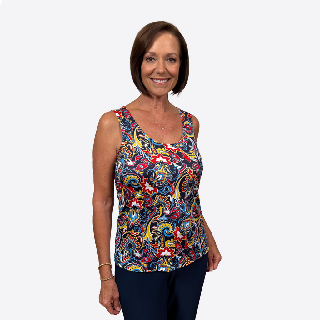 Slinky® Brand Jersey Knit Sleeveless Printed Tank