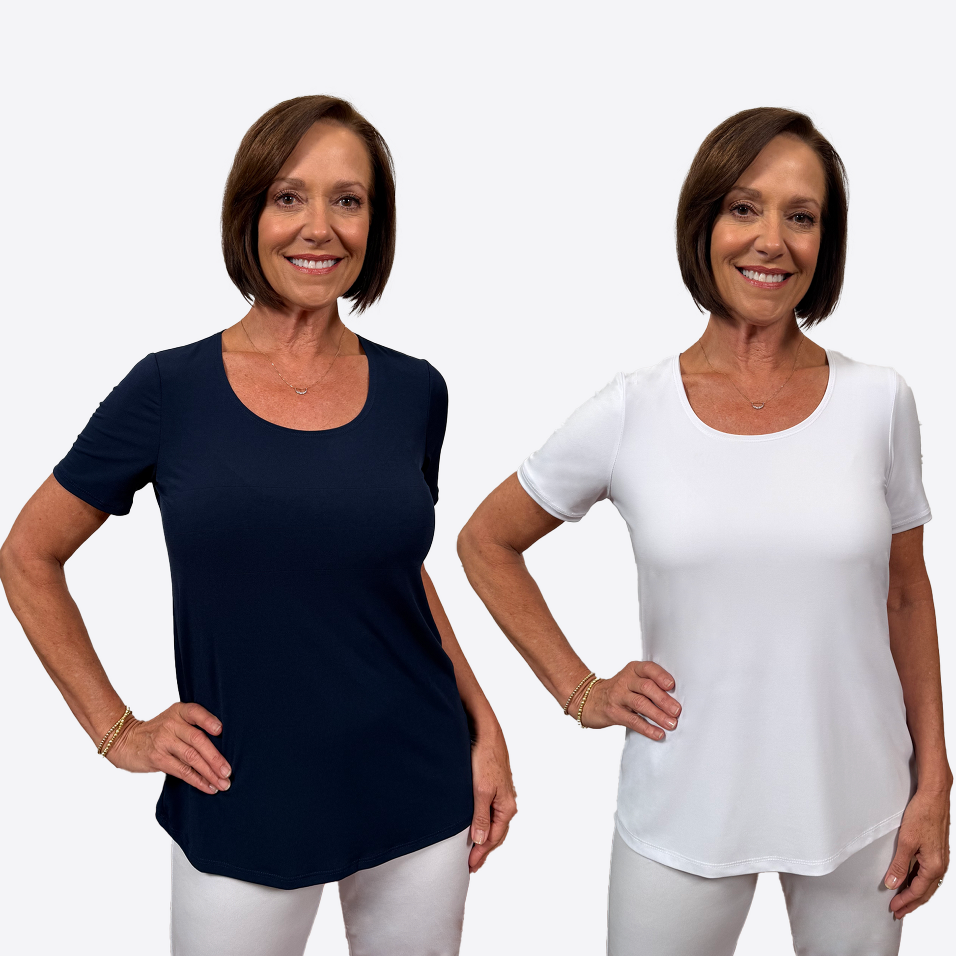 Slinky® Brand Jersey Knit 2-Pack Short Sleeve Tee Shirts