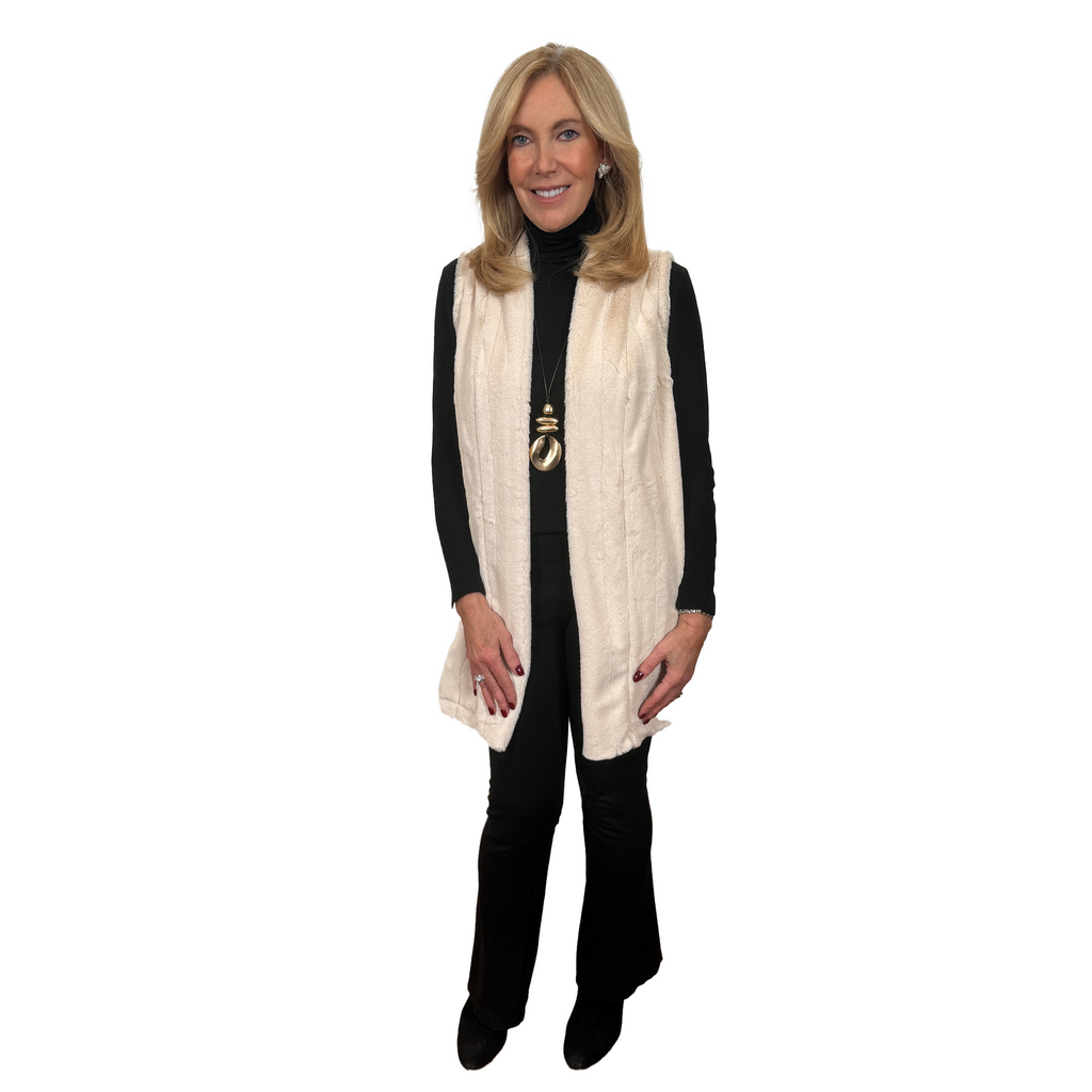 Slinky® Brand Mink Faux Fur Sleeveless Vest