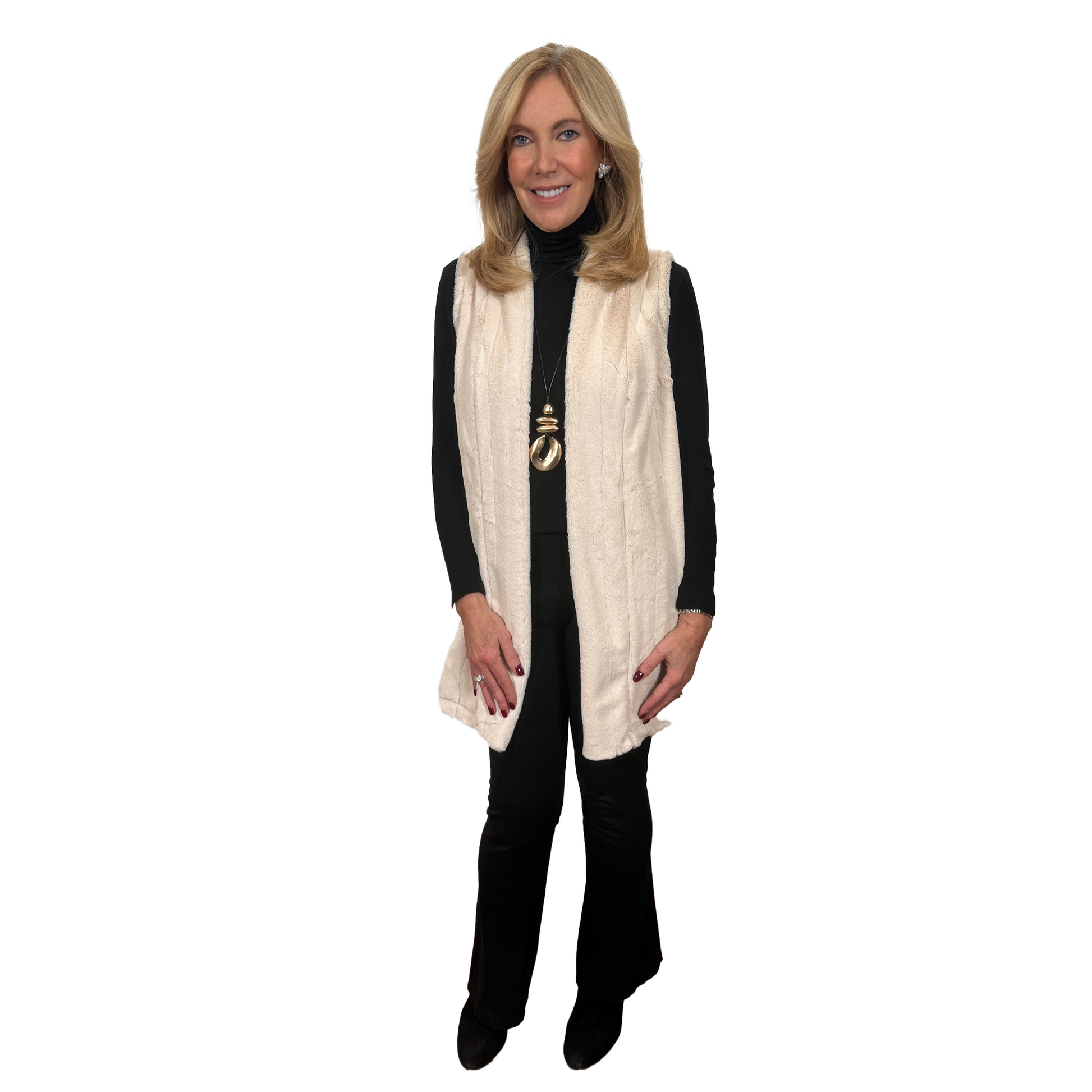 Slinky® Brand Mink Faux Fur Sleeveless Vest