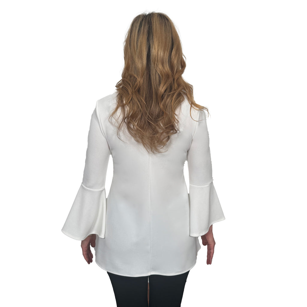 Slinky® Brand Luxe Crepe Glamour Bell Sleeve Tunic with Hi-Low Hem