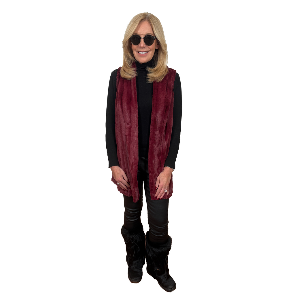 Slinky® Brand Mink Faux Fur Sleeveless Vest